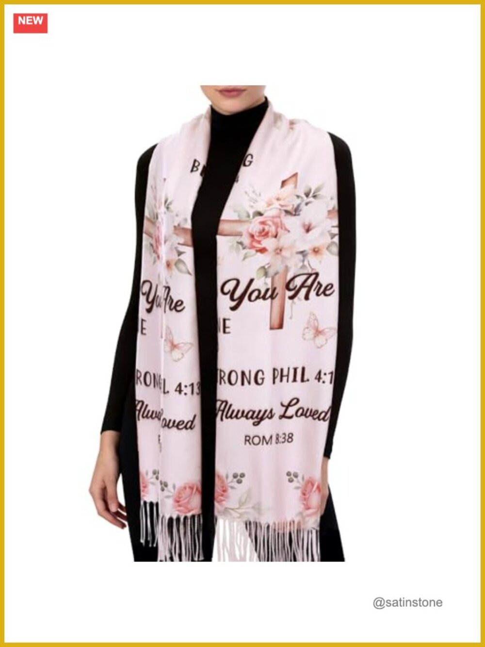 Prayer Shawl Pashmina Wrap Cashmere Blend Religious Christian Gift